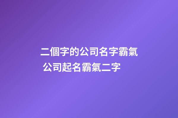 二個字的公司名字霸氣 公司起名霸氣二字-第1張-公司起名-玄機派